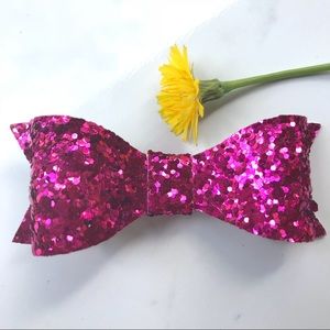 ☀️ 4 for $12 Pink Chunky Glitter Hair Bow